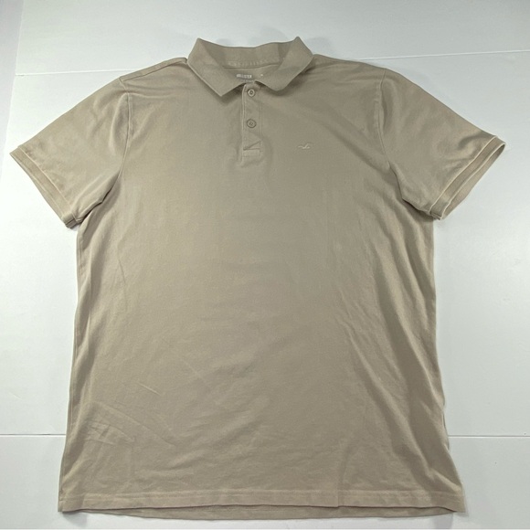 HOLLISTER Polo Shirt Advanced Stretch Beige Men’s Size:XL - Picture 1 of 11